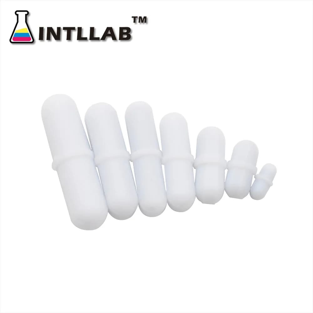 INTLLAB Mixed Size Stir bar PTFE Magnetic Stirrer Mixer Stir Bars 7pc Durable Build, Ideal for Student Labs, Portable Packaging