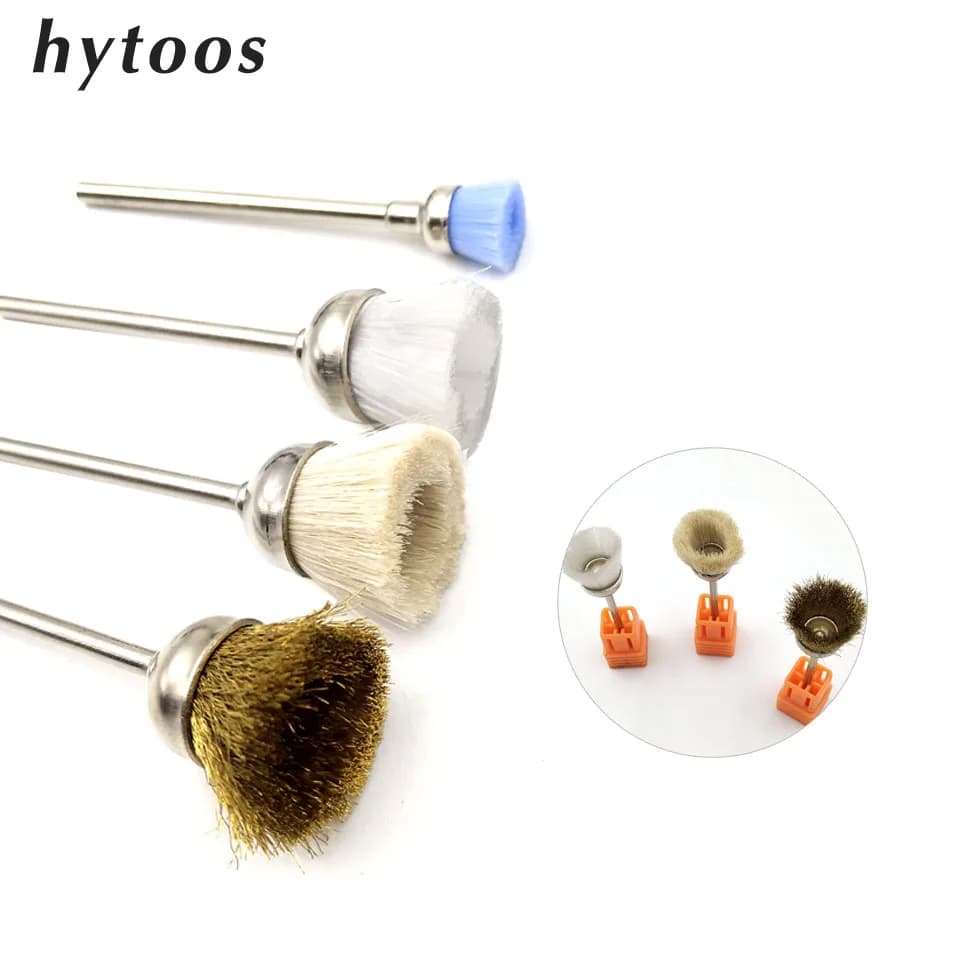 HYTOOS 1PCS Nail Drill Tips Copper Wire Cleaning Brush 3/32 '' Rotary Manicure Electric Tips Accessories Tools for nail art