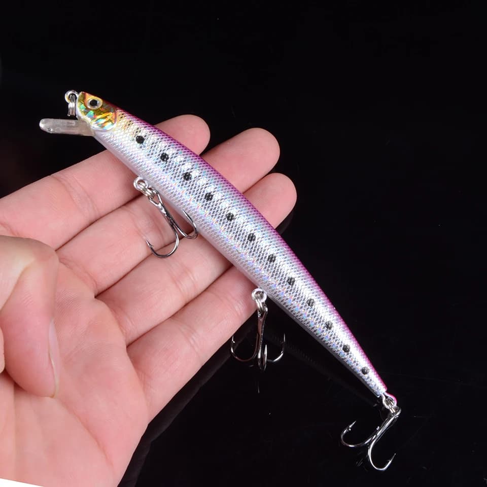 1 pz 12.5cm 12.5g Minnow Fishing Lure Wobbler con 6 # tre ganci galleggianti esca dura attrezzatura da Pesca Pesca carpa Crankbait occhio 3D