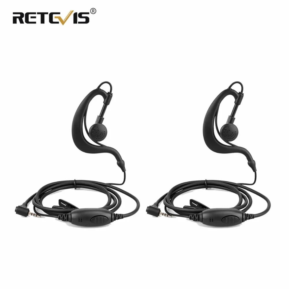 Retevis 1/2 pz Walkie Talkie Auricolare 1-Pin 2.5mm PTT Altoparlante MIC Gancio per l'orecchio Per Retevis RT20 RT65 RT665 Walkie Talkie Auricolare