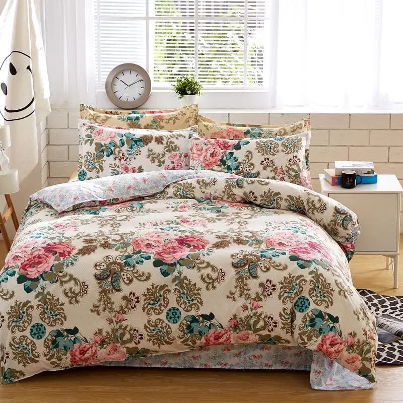 Set biancheria da letto set in cotone stampa reattiva set letto trapunta vendita calda Queen full size 4 pezzi