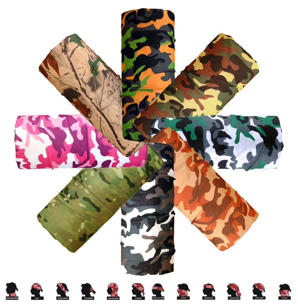 Camo Paisley Bandana fascia Camouflage Bandana bicicletta collo tubo maschera per il viso Bandana sciarpa maschera per il viso foulard 25*48cm