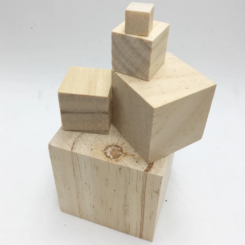 Cubi di legno da 1,6 pollici (40 mm) 4 cm, cubi di legno quadrati non finiti, blocchi di perline per decorazione