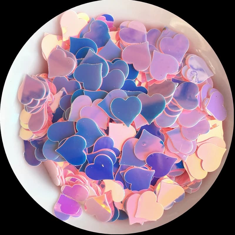 1200 pz/pacco 8 millimetri Pesca a Forma di Cuore Paillettes Piatto D'oro Rosa Paillettes per Unghie Artistiche manicure, confetti di nozze, accessori fai da te