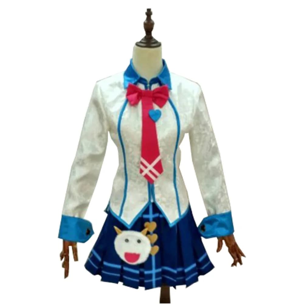 2026 LOL Academy Ahri Halloween Cosplay Costume Ahri Dress Top+Bow+Skirt+Socks