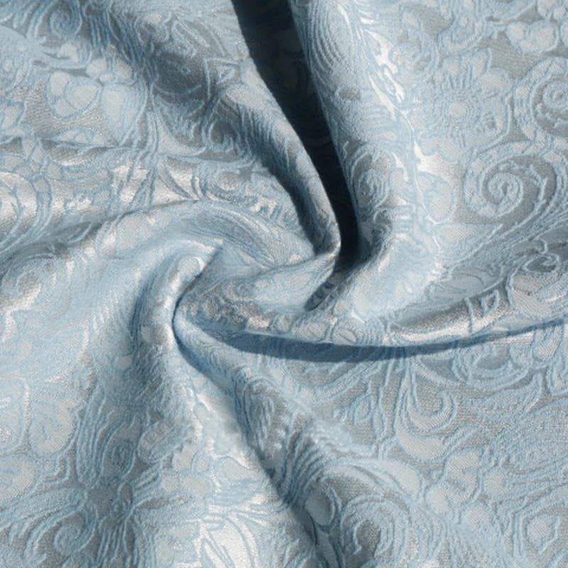 Vintage Blue Sofa Upholstery Material Jacquard Brocade Fabric Cotton Poly