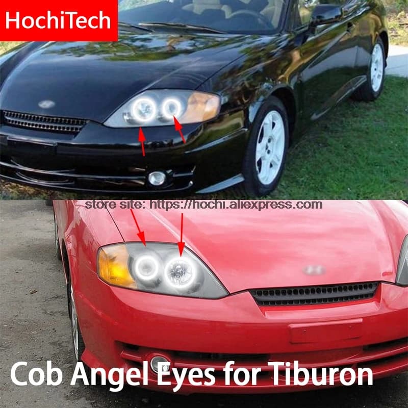 Per Hyundai Tiburon 2003 2004 2005 2006 COB Led luce diurna Bianco Cob Led Angel Eyes Anello senza errori Ultra luminoso