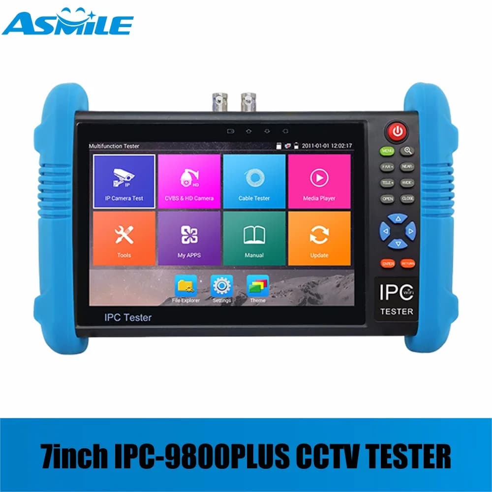 9800 Plus 4K H.265/H.264 Analog CCTV Tester+IP+AHD+CVI+TVI+ SDI camera tester (multimeter, cable locator, TDR, optional HDMI input)