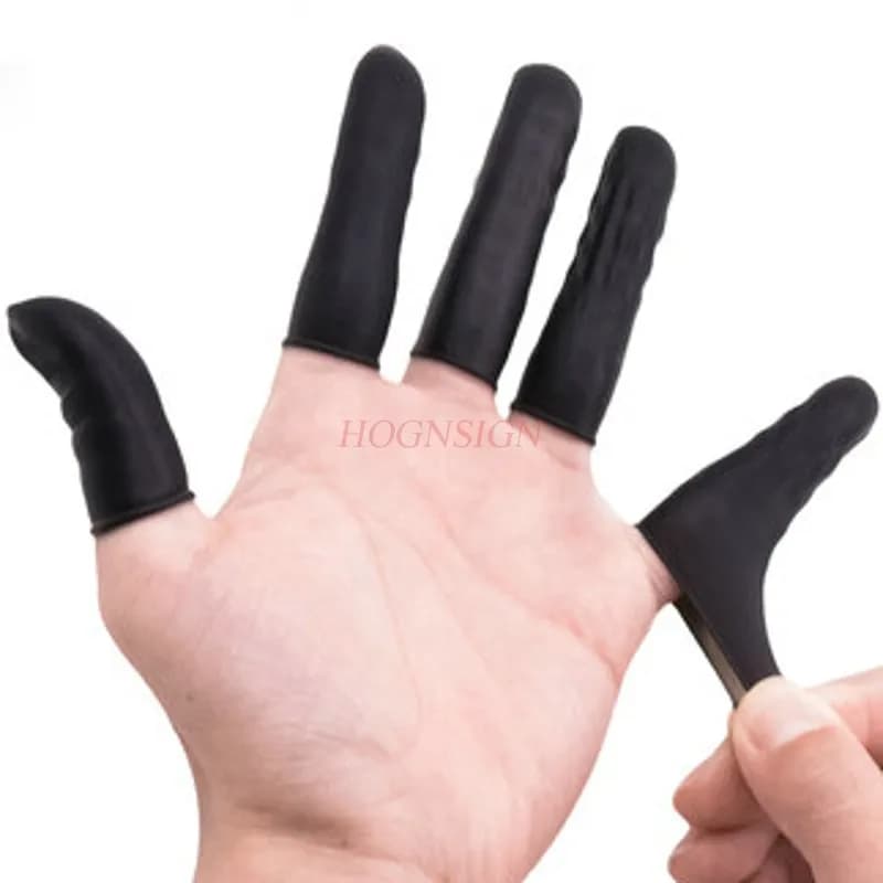 Guanti Protettivi Industriali in Lattice Nero Antiscivolo, Resistenti all'Usura, 500g, Set di Protezioni per Dita Monouso in Gomma