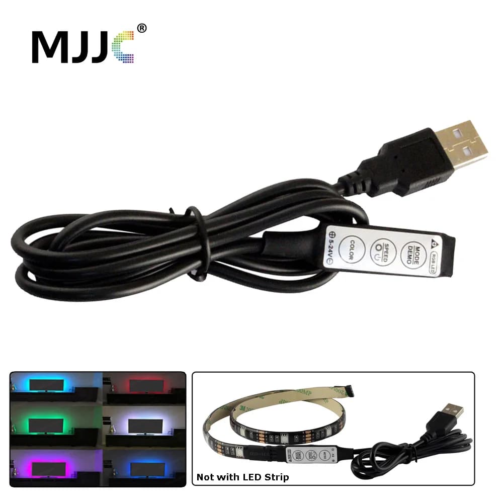 USB RGB LED Controller 5V DC Mini 3 Keys with 1M USB Cable for 5V RGB LED Strip Light 4 PIN LED Controller USB