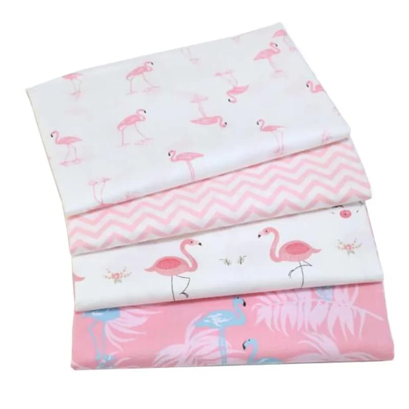 Syunss Rosa Flamingo Onde Tessuto di cotone stampato Tessuto fai da te Patchwork Telas Cucito Giocattolo per bambini Biancheria da letto Quilting Tecido Il panno