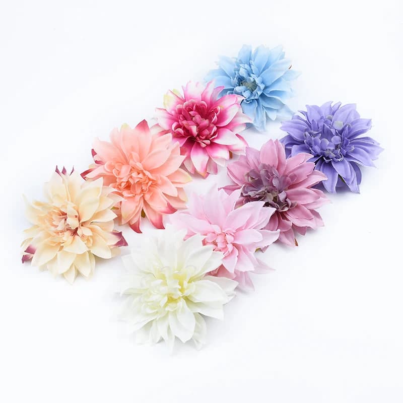 5 pezzi Scrapbooking fiore decorazioni natalizie da parete per la casa auto matrimonio seta Daisy pompon scatola regalo fai da te fiori artificiali
