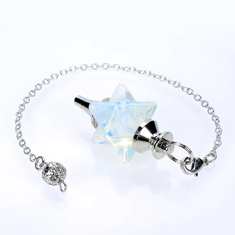 Pendolo Merkaba grande pietra naturale da donna per rabdomante diradamento Wicca Reiki ciondolo spirituale metafisico in cristallo bianco rosa
