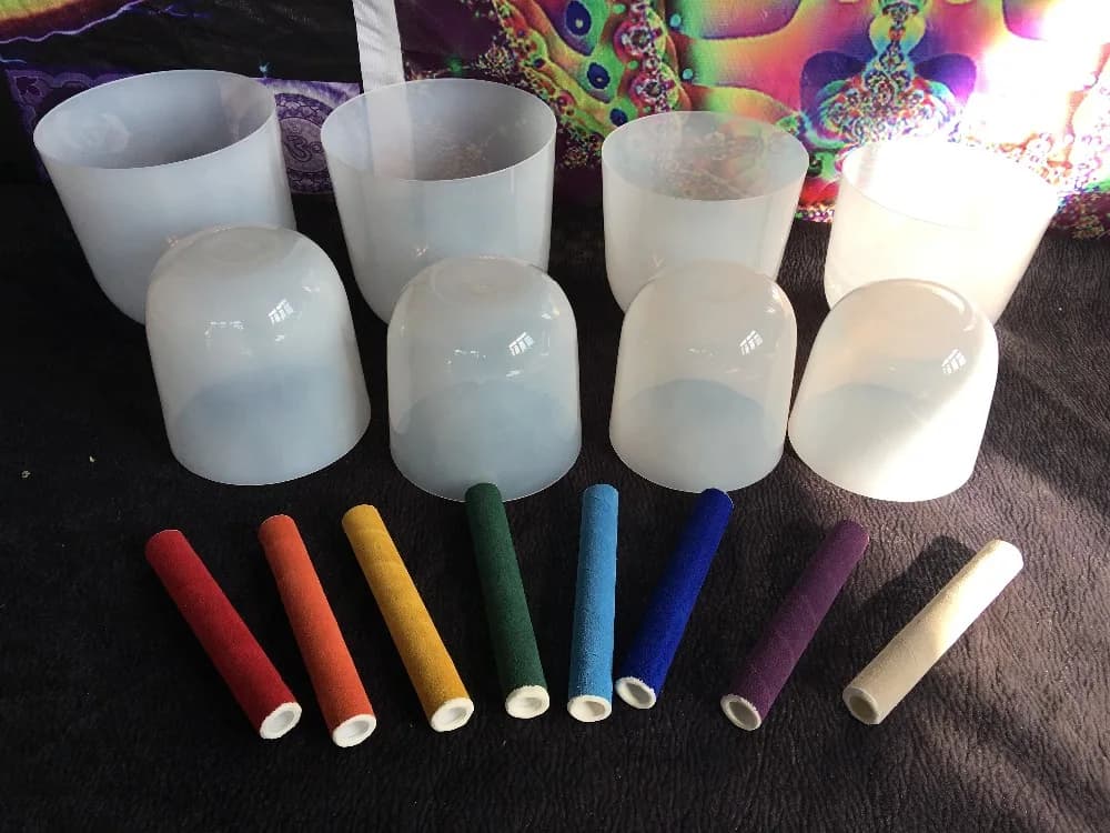 opaque white crystal singing bowls 3rd octave 8pcs perfect C D E F G A B C4 note in 440HZ or 432HZ sound healing