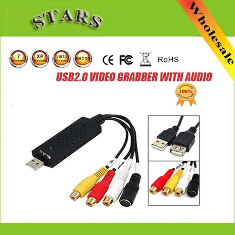 Adattatore per acquisizione video USB 2.0 con chipset STK1160 per convertitore da TV/VHS/DVD a USB, supporta Windows 2000/XP/7