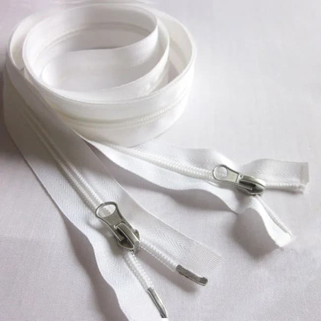 1.2 m-10 m white detachable lightning zipper sewing accessories zip open zip fastening for sewing clothes curtain sleeping bag