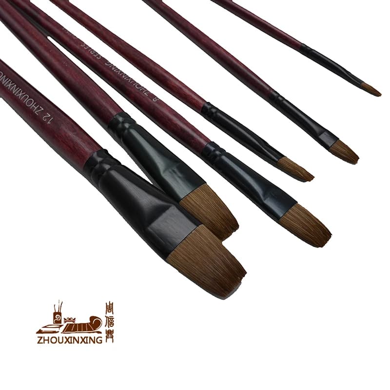 6pcs/Set oil paint brush artist weasel hair water color brush chese paintbrush Acrylics Paints Set Drawing Art Supplies Tools