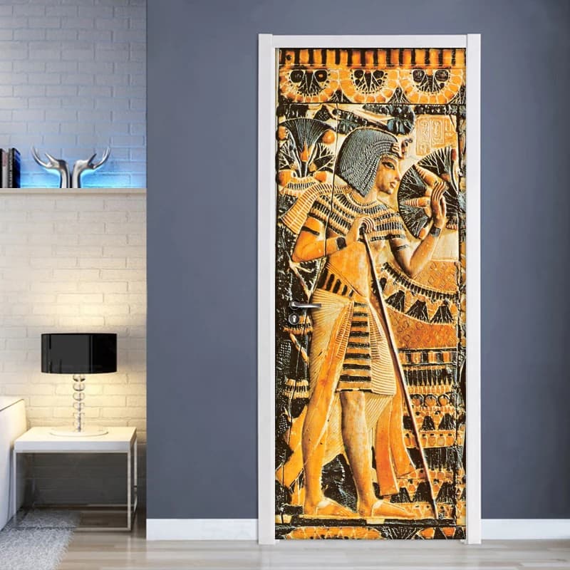 Wall decal Self-adhesive Wall Stickers Card Parades Egyptian Pharaoh Wall Painting Living Room Wall Stickers For Doors 3D Decoration