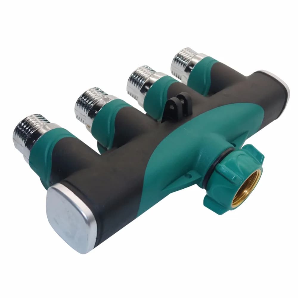 1 pz 4 Vie Connettore Tubo Da Giardino In lega di Zinco Splitter Adattatore Si Adatta con Rubinetto Esterno Sprinkler Sistemi di Irrigazione A Goccia 3/4 inc