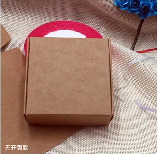 5.5*5.5*2.5 cm Mini Marrone Kraft Paper Snack Box Sapone fatto a mano Biglietto da visita Regalo Gioielli per feste Imballaggio cosmetico Scatole
