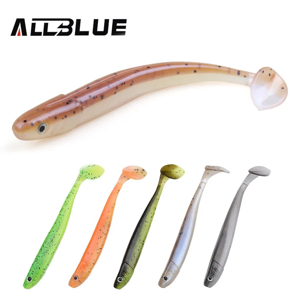 ALLBLUE Nuove Esche Morbide a Forma di Verme, Esche Artificiali per la Pesca, Jig, Swim Shad, Minnow, Attrezzatura da Pesca, Esche da Pesca, Peche