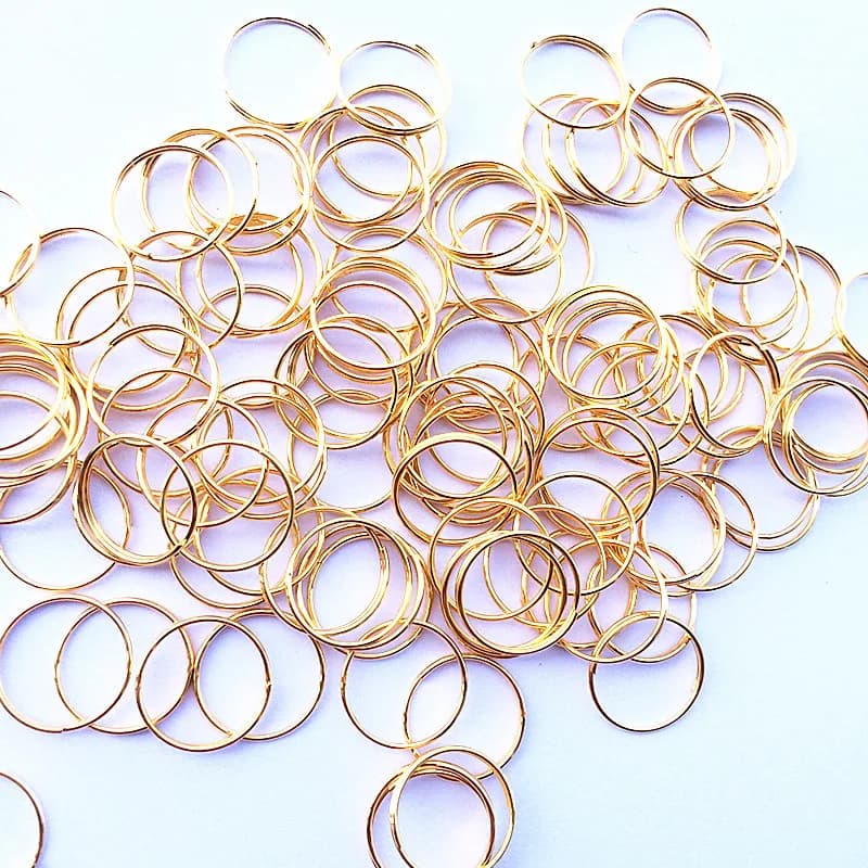 1000 pcs 12mm Stainless Steel Gold Round Crystal Salt Rings Make By You Lamps Parts and Beads Ring Tent Accessories Connectors