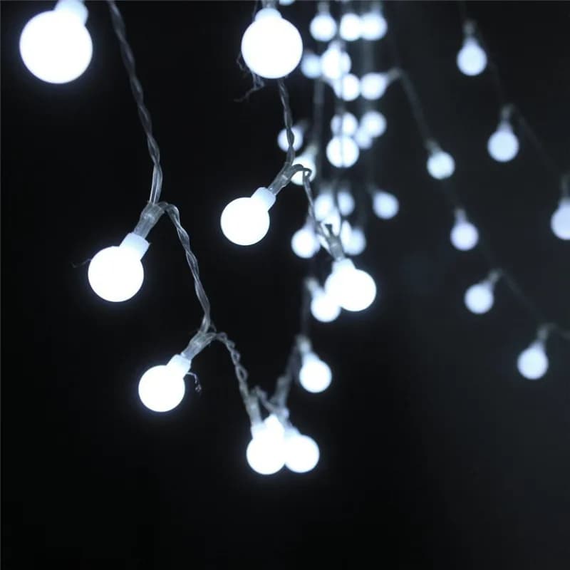 LSDM capodanno 1.5/2/3/4/5/10M LED Holiday Fairy Garland Ball String Lights Globe Wedding Home Decoration Battery Rope Lights