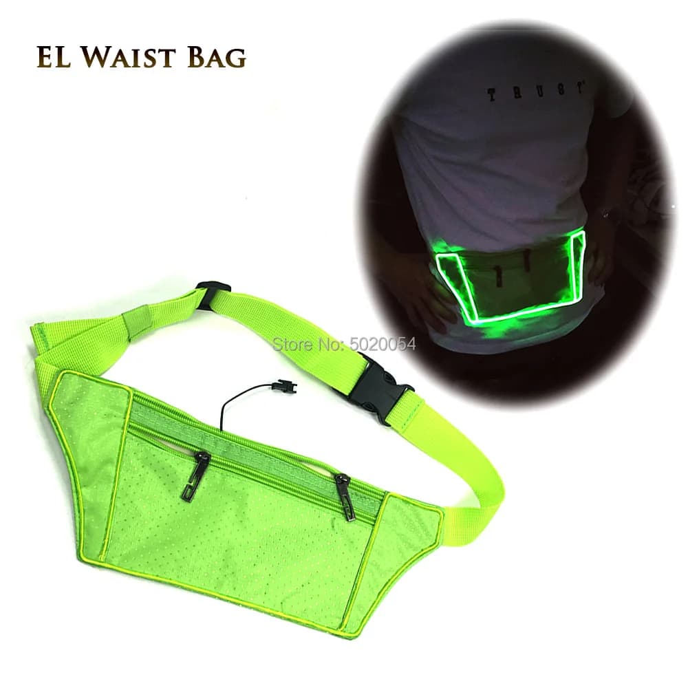 Moda donna Light Up marsupi incandescente ragazze ragazzi marsupi soldi viaggiare cellulare EL Wire lampeggiante borse da cintura