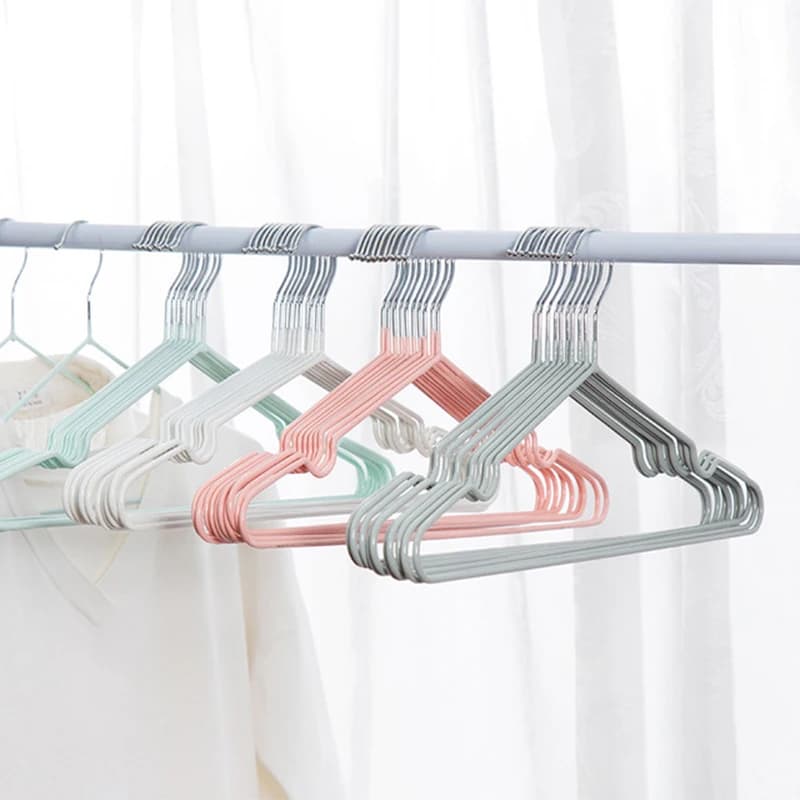 10 pezzi grucce in filo di acciaio a forma di T per vestiti per adulti appendiabiti rack di stoccaggio asciugatura antiscivolo appeso guardaroba supporto organizzatore 40 cm