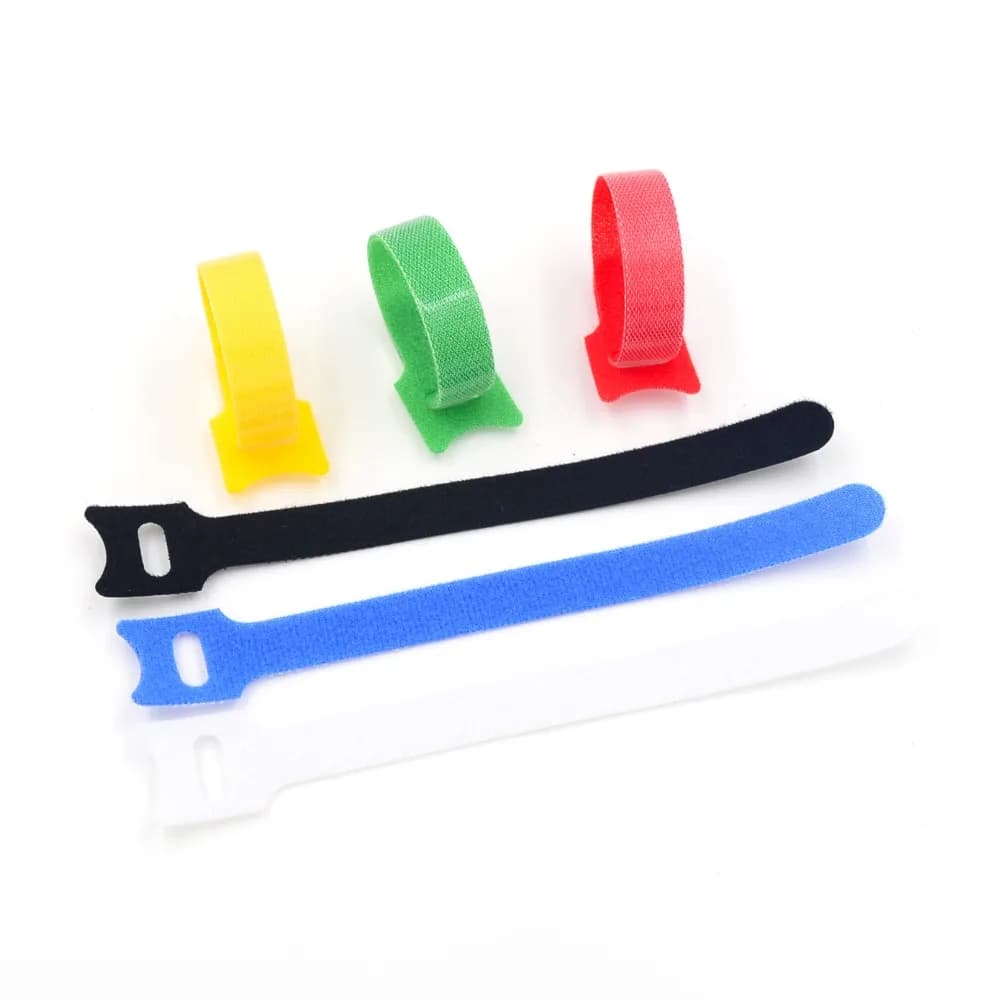 10 pz All'ingrosso 12*150mm Nylon Riutilizzabile Fascette con Fori Occhiello back to back cavo fascetta di nylon hook loop fastener di gestione