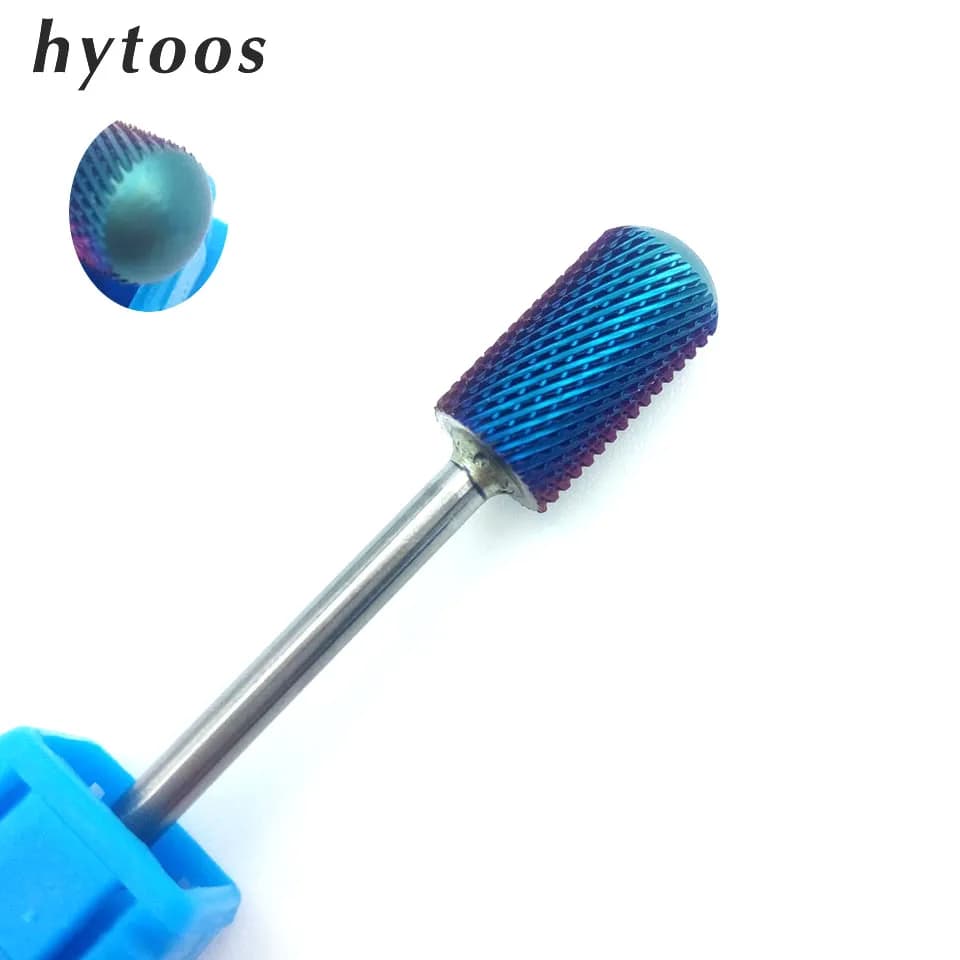 HYTOOS Punta da trapano per unghie in metallo duro con parte superiore rotonda 3/32 "Bianco in carburo di tungsteno Punte per manicure Accessori per trapano Strumenti per fresatura
