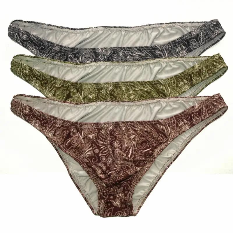 Bikini sexy da uomo a vita ultra bassa con motivo paisley vintage