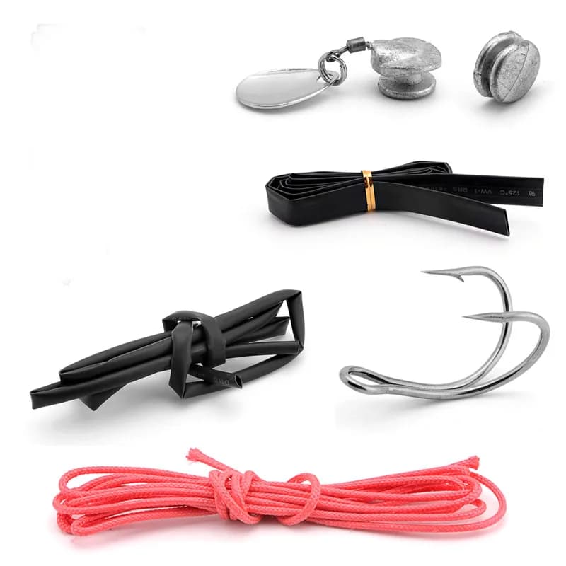 Accessori per esche da pesca esche da rana fai da te revisione parte Kevlar Line Lead Sinker Double Hook Rope 1-5 pezzi Set