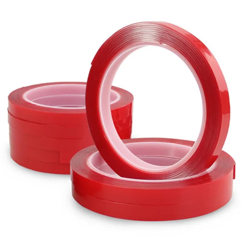 1 PET Acrylic Tape Roll 3m Resistant, 1mm Thickness, with Red Liner, Transparent, Biadesive, Without Residues for Repair LCD Screens of Telephones and Tablets