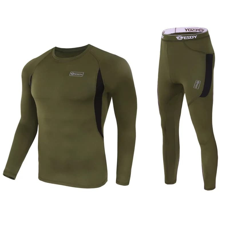 winter high quality new men's thermal underwear set of underwear compression in sweat fleece quick drying thermal underwear for men
