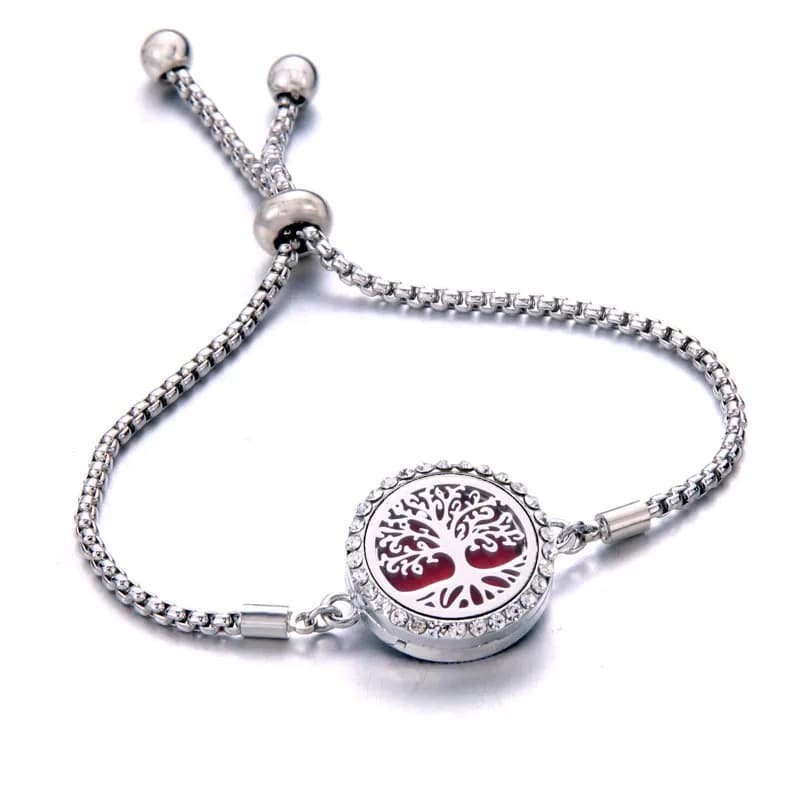 Bracciale profumo diffusore di olio essenziale bracciale medaglione aromaterapia albero della vita bracciale diffusore in acciaio inossidabile 316L