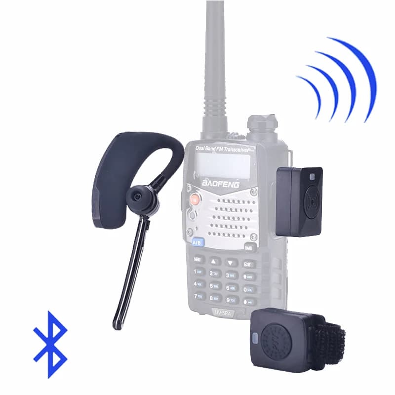 Walkie Talkie Auricolare Senza Fili Auricolare Bluetooth Radio Bidirezionale BT Cuffia Auricolare Per Kenwood TYT Baofeng 888S UV-82 UV5R