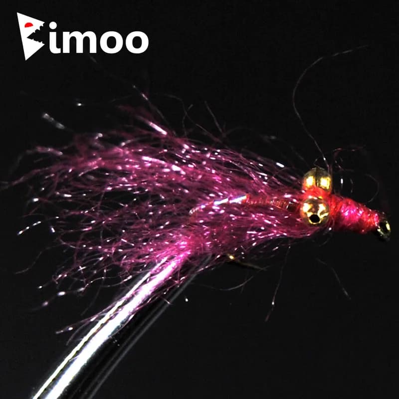 Bimoo 8pcs Fast Sinking Crazy Charlie Fly fishing mosche #10 Gold Hooks Panfish Crappie Bluegill Trout