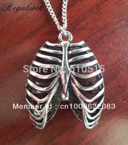 Collana con gabbia a coste anatomica Disco Pub gioielli di moda ciondolo medico polmonare umano fascino di anatomia calda gioielli gotici