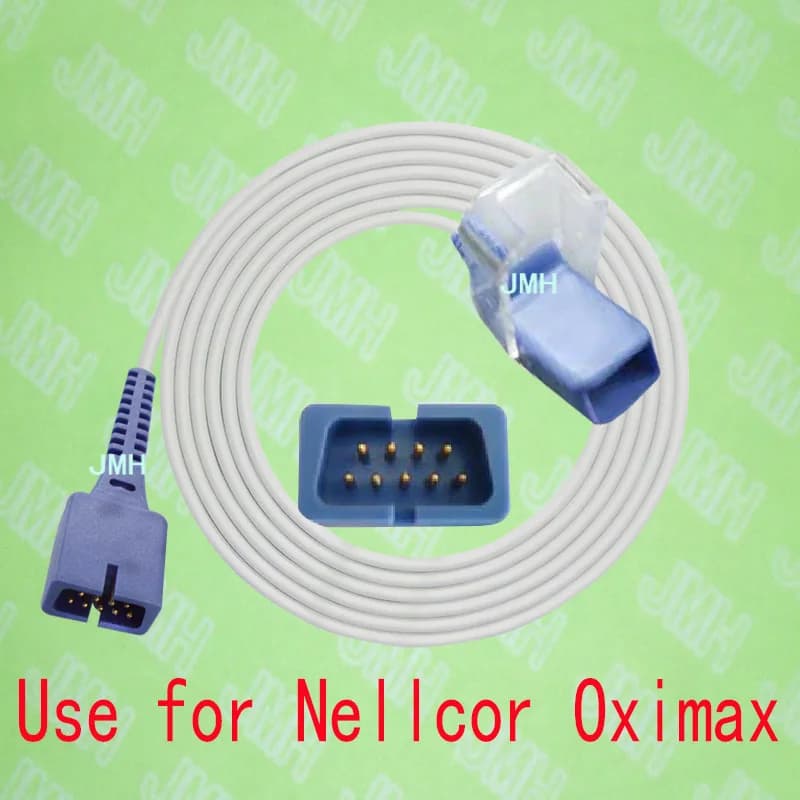 Compatibile per Artema, Biosys, Drager, GE, Hellige, HP, Invivo, Nellcor, Datascope Impulso ossimetro monitor, DEC-8 sensore Spo2 cavo adapte