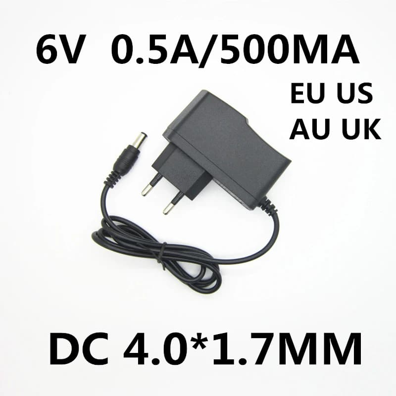 1pcs 6V 0.5A 500MA AC DC Power Supply Charger Adapter For OMRON NE-C20 Blood Pressure Monitor