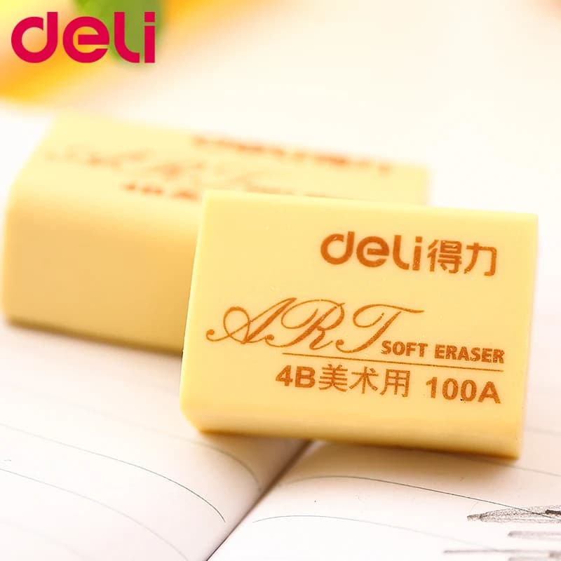 Deli 5pcs 4B PVC Eraser Studen Pencil Rubber Soft for Kids Art Drawing Sketch Home School Stationery Supplies Erasers Set Gift