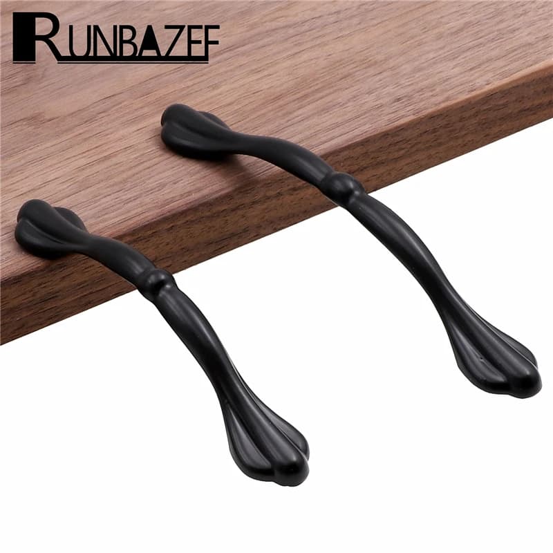 RUNBAZEF Nero Cabinet Tira Maniglie Cassetto Della Cucina Manopole Ferramenteria e attrezzi Cassetto Parti di Mobili Accessori Maniglia Della Porta
