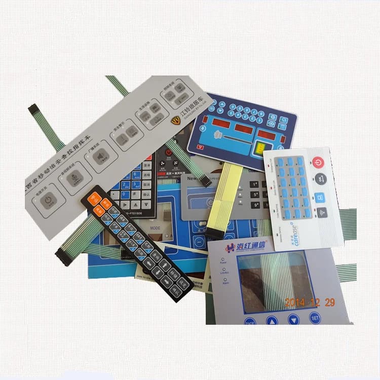 Tastiera interruttore a membrana personalizzata da 5 pezzi con finestra LCD/interruttore a membrana impermeabile a LED interruttore da pannello in PVC per PC PET in poliestere