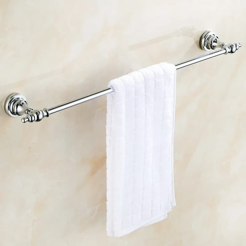 Barra di tovagliolo di Bagno Cucina Portasciugamani Cromo Lucido Singola Asciugamano Rails Bar Fissato Al Muro del Tovagliolo Supporto Ferroviario KD604