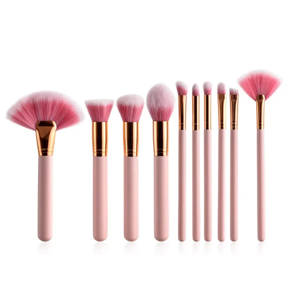 Set di 10 Pennelli Professionali per Trucco, Pennelli per Ombretto, Fondotinta, Correttore, Pennelli per Sfumatura, Strumenti di Bellezza