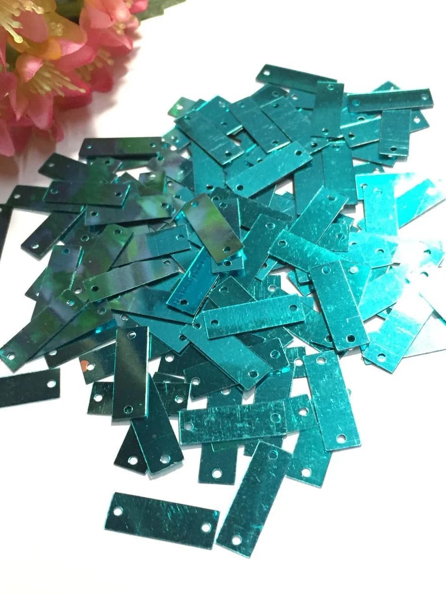 35g 6*19 millimetri Rettangolo Paillettes Piatto Paillettes 2 Fori Scarpe Sacchetti di Indumento Accessorio di Cerimonia Nuziale Artigianato FAI DA TE Album luce Blu