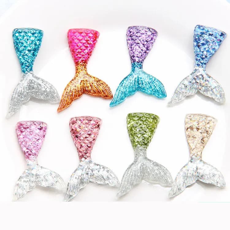 8 pz/lotto Slime Pendenti E Ciondoli Della Coda Della Sirena Per La Torta di DIY Decorazione Del Telefono Spruzza Giocattoli Argilla Polimerica Fango Slime Forniture