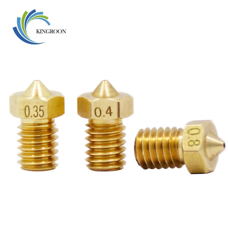 5 pz/lotto V5 V6 Ugello 0.2 0.25 0.3 millimetri 0.35 millimetri 0.4 0.5 0.6 0.8 1.0 Parte 1.75 millimetri di Rame filamento M6 Filettato In Ottone 3D Stampanti Parti