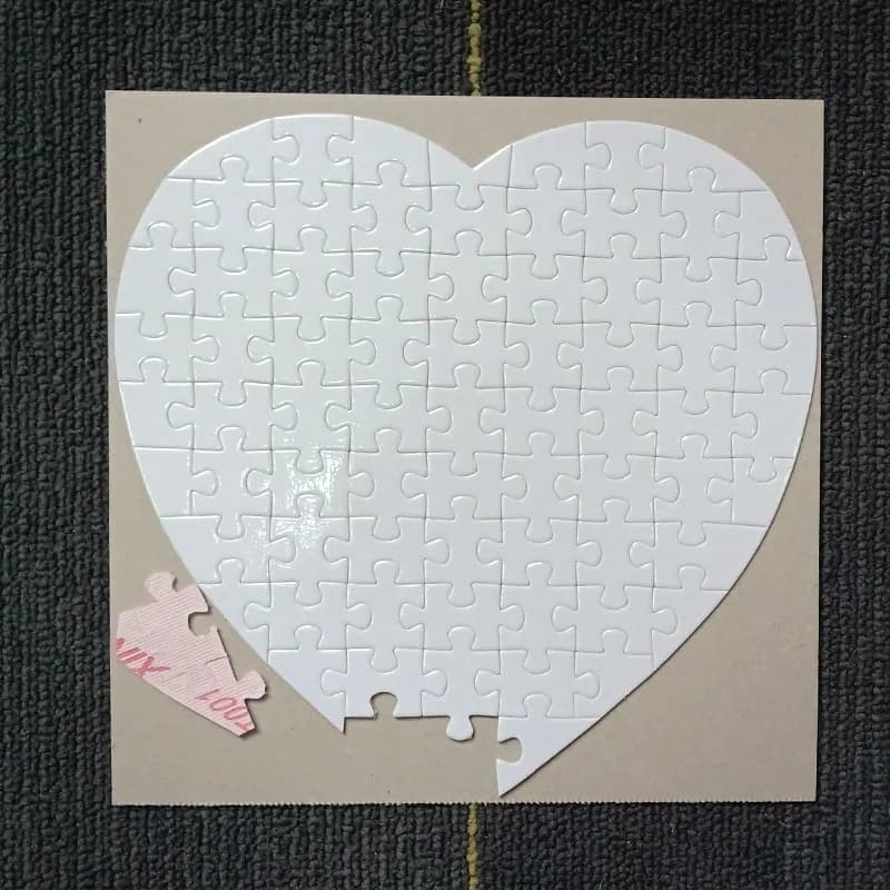10 pezzi di sublimazione puzzle vuoto fai da te cuore puzzle per trasferimento di inchiostro colorante regali fai da te